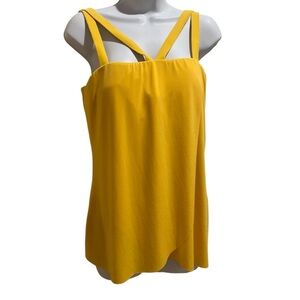 Magicsuit Yellow Sleeveless Camisole with Geometric Strap Design